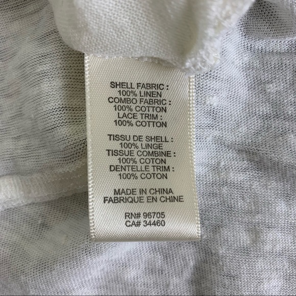 Rebecca Taylor White Long Sleeve Slub Knit Tee with Lace - Picture 8 of 10